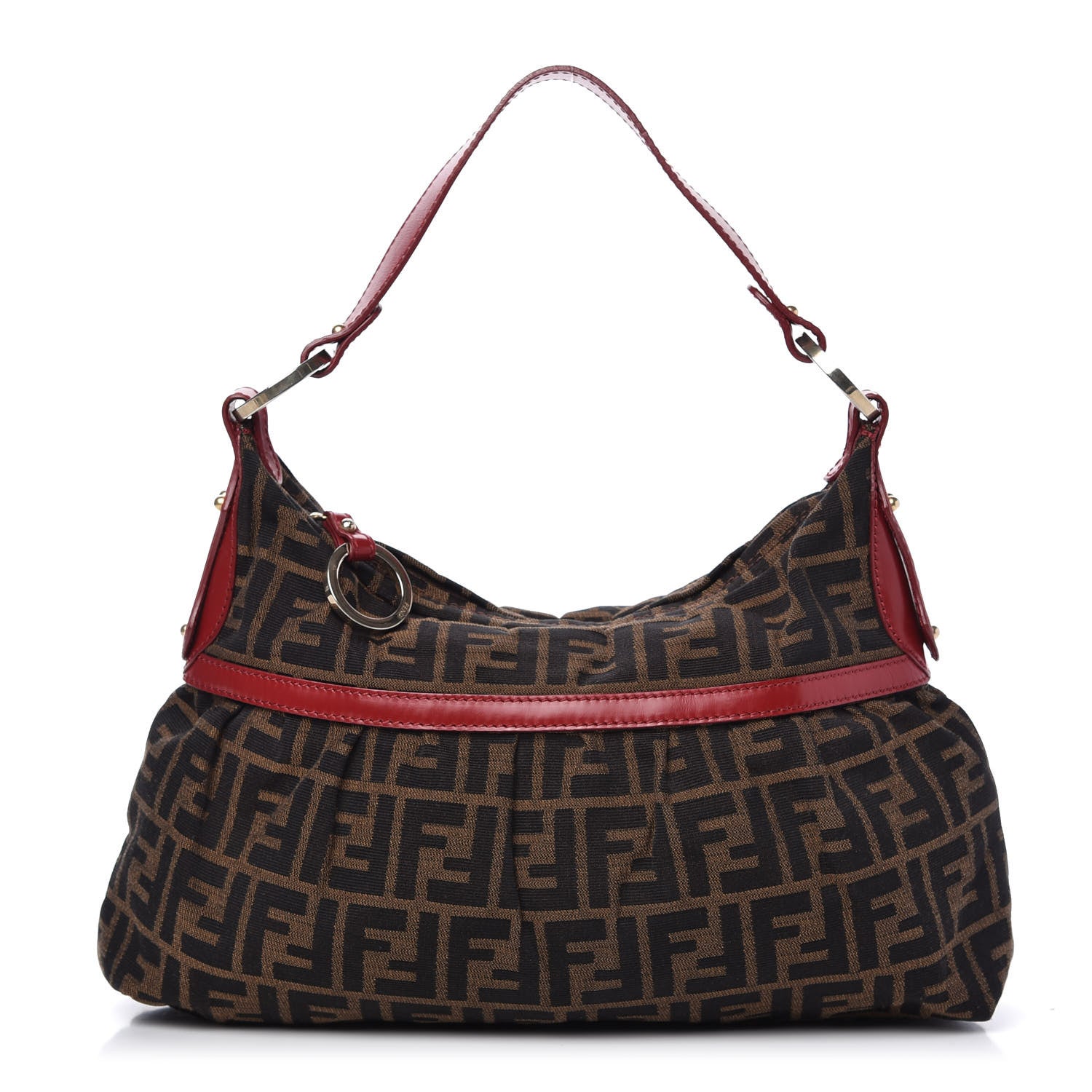 Fendi Zucca Hobo Tobacco Rosso 1 of 8