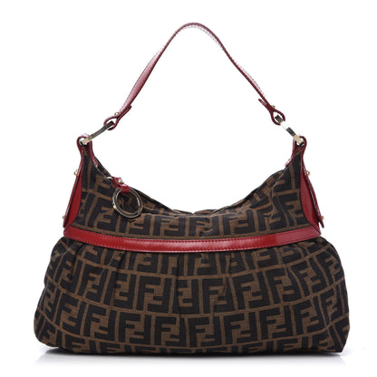 Fendi Zucca Hobo Tobacco Rosso 1 of 8