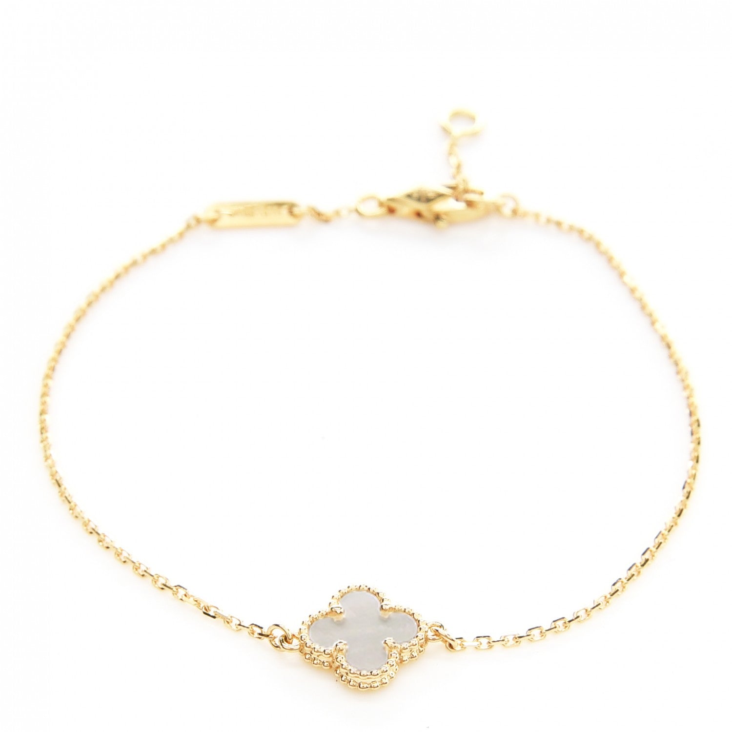 Van Cleef & Arpels 18K Yellow Gold Mother of Pearl Sweet Alhambra Bracelet 1 of 6