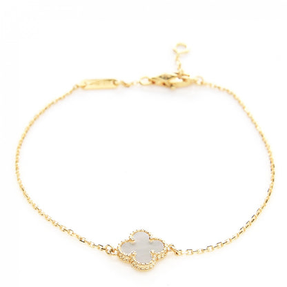 Van Cleef & Arpels 18K Yellow Gold Mother of Pearl Sweet Alhambra Bracelet 1 of 6