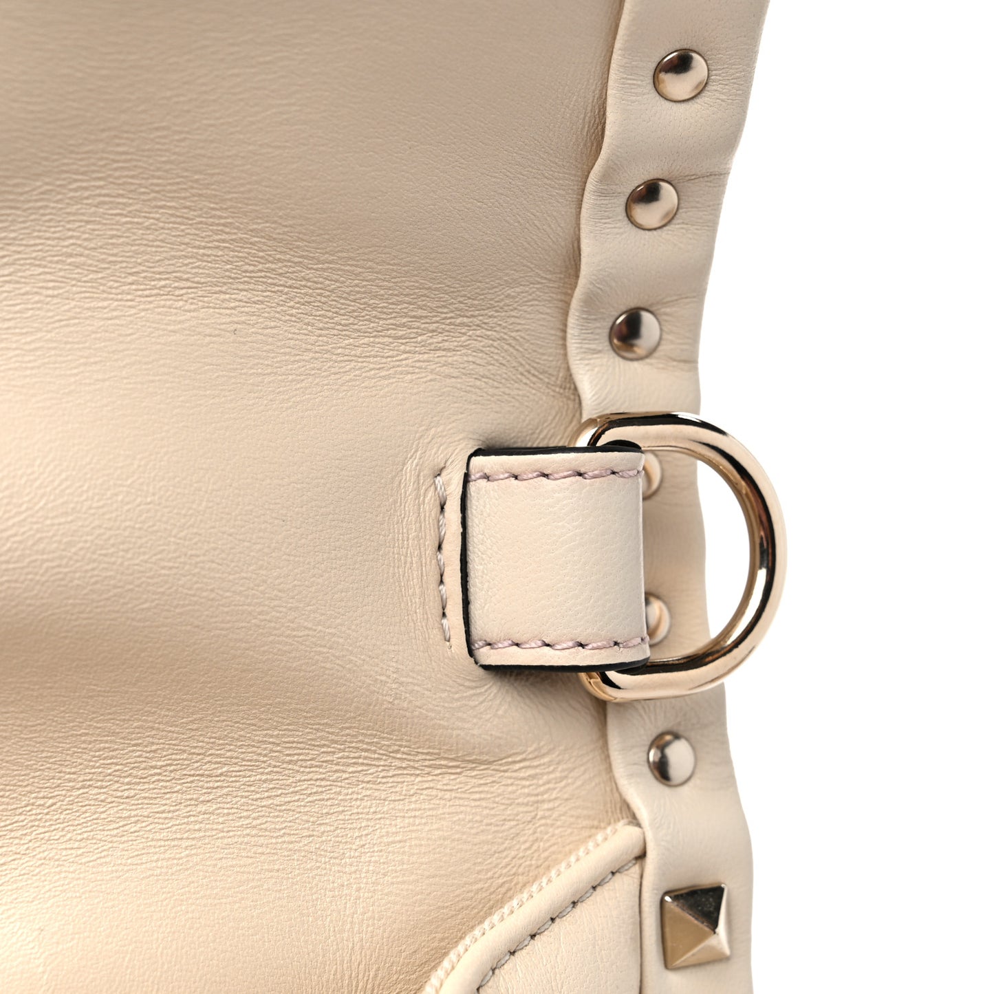 Nappa Medium Candystud Top Handle Bag Light Ivory