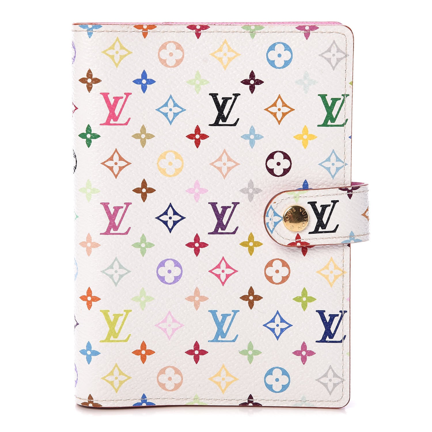 Louis Vuitton Monogram Multicolor Small Ring Agenda Cover White Litchi 1 of 6