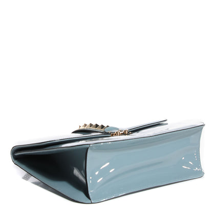 Valentino Garavani Patent Large Glam Lock Rockstud Flap Smoke 4 of 7