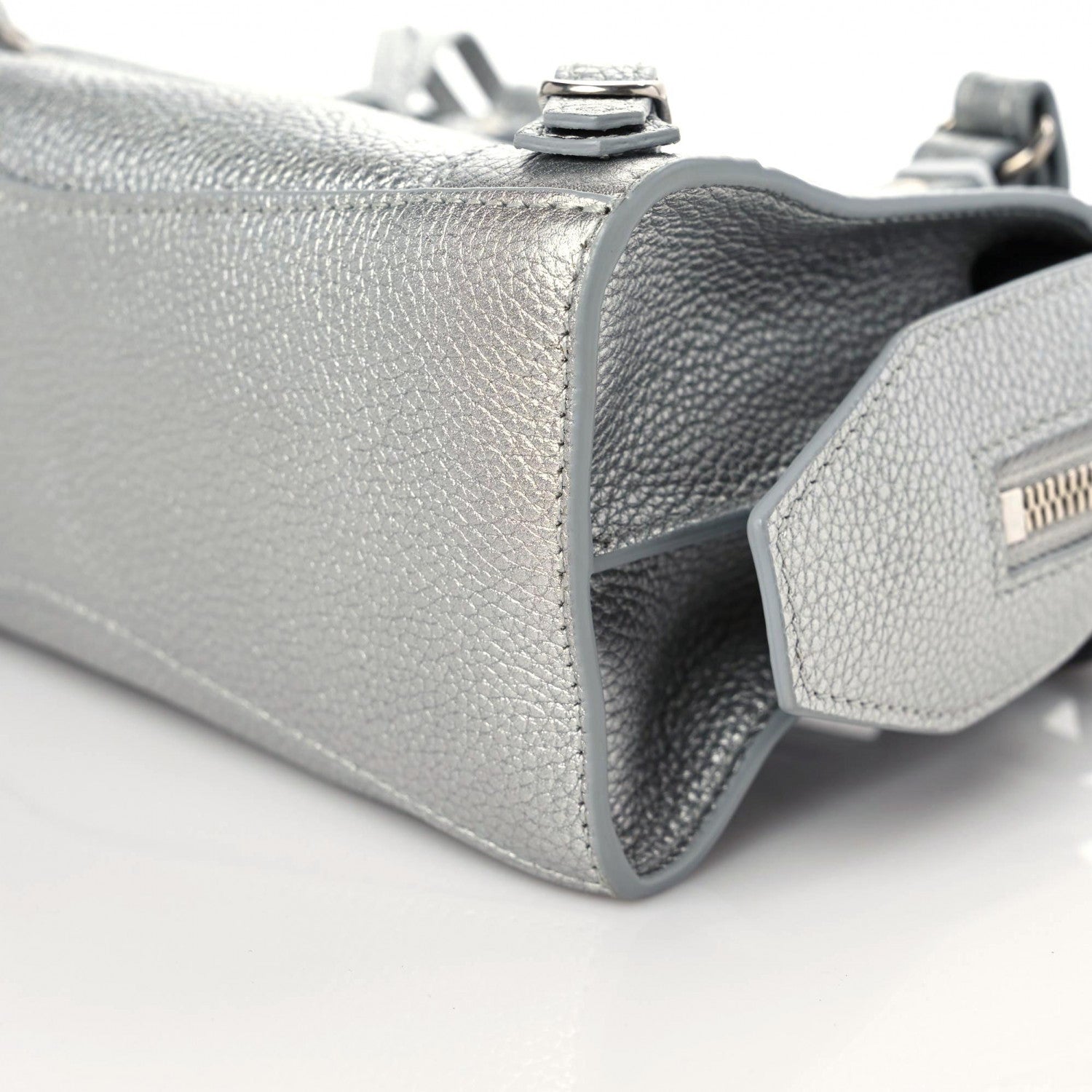 Balenciaga Metallic Grained Calfskin Neo Classic Silver Hardware Mini City Silver 11 of 11
