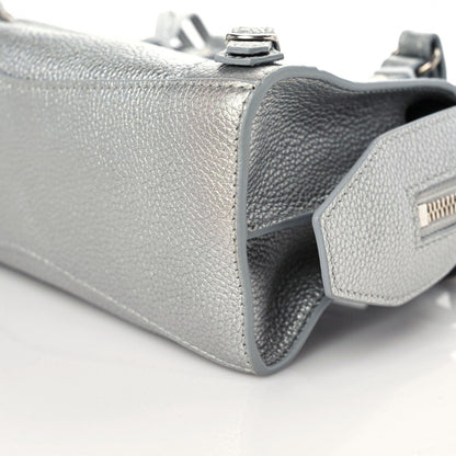Balenciaga Metallic Grained Calfskin Neo Classic Silver Hardware Mini City Silver 11 of 11