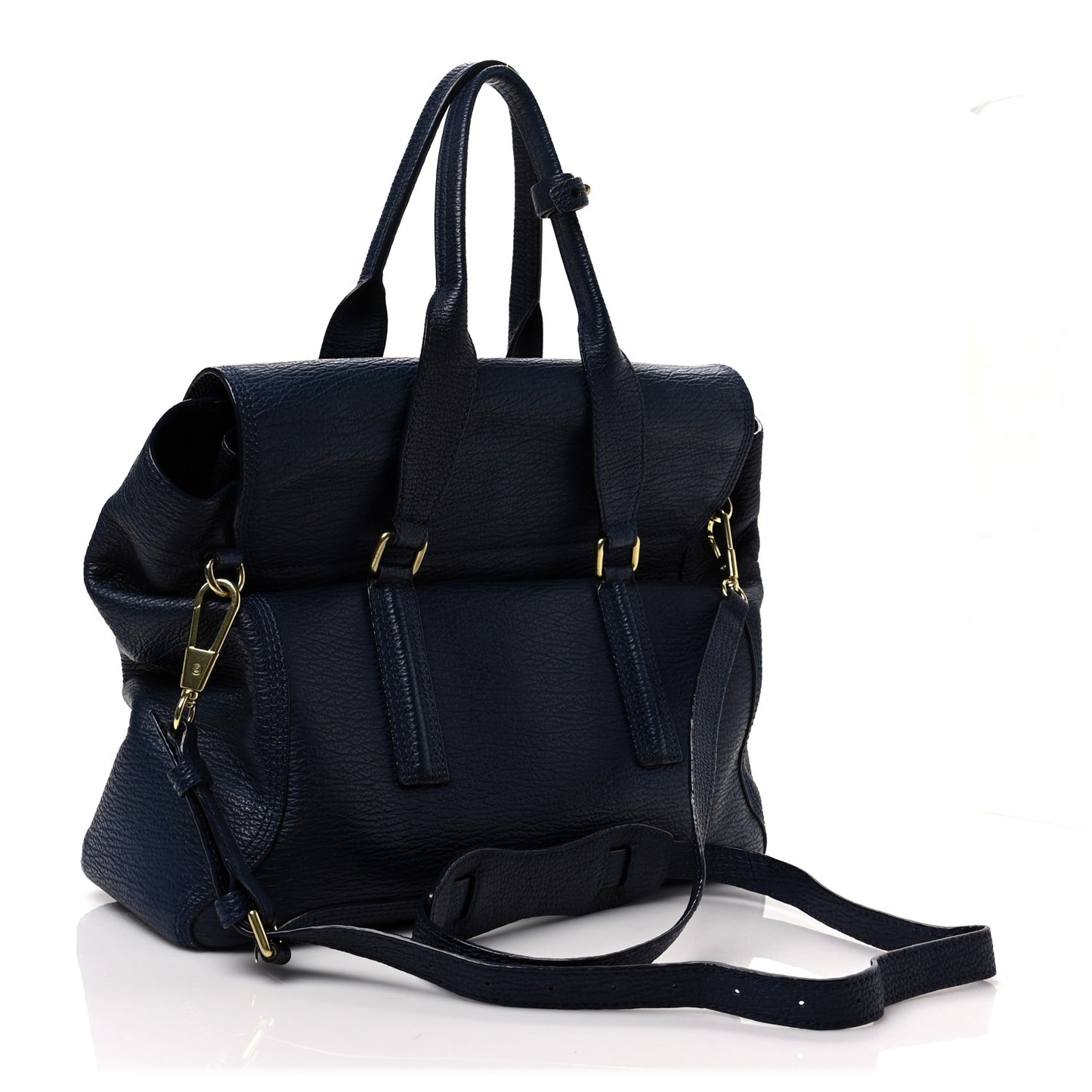 Textured Calfskin Large Pashli Satchel Ink