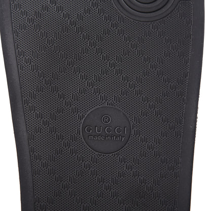 Gucci Rubber Web Mens Pool Slide Sandals 11 Black Mystic White Hibiscus Red Marine 7 of 10