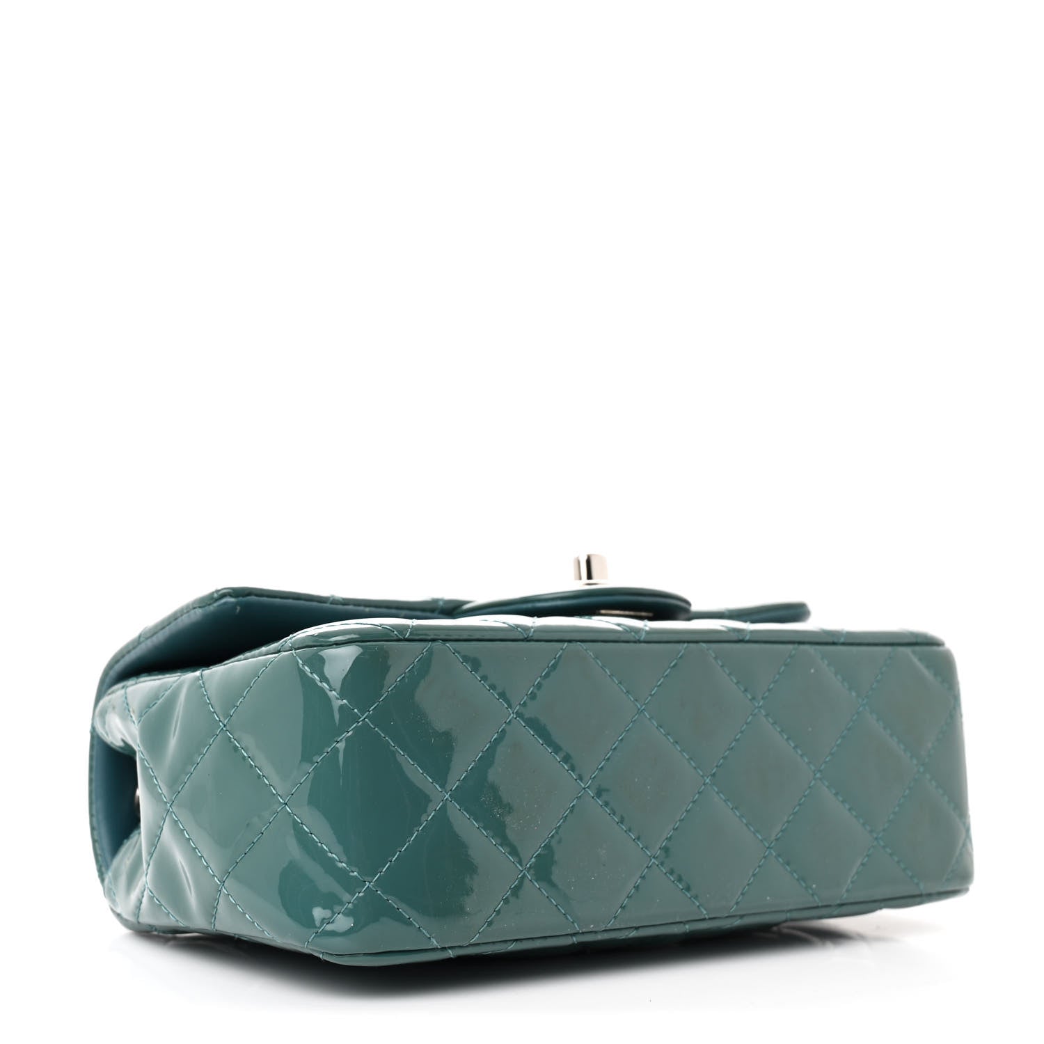 Chanel Patent Quilted Mini Rectangular Flap Turquoise 4 of 12
