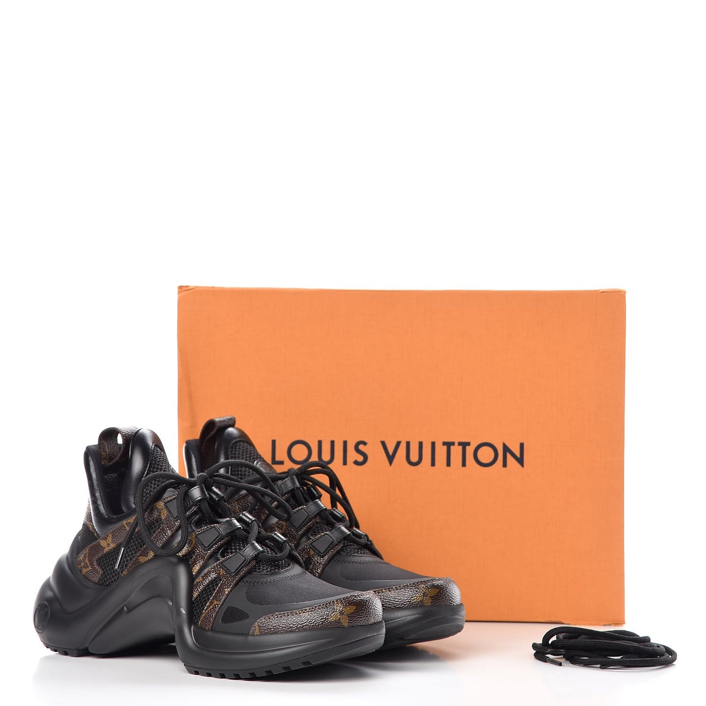 Calfskin Patent Monogram LV Archlight Sneakers 38 Black