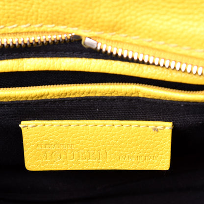 Alexander McQueen Pebbled Calfskin Mini Padlock Tote Yellow 7 of 12
