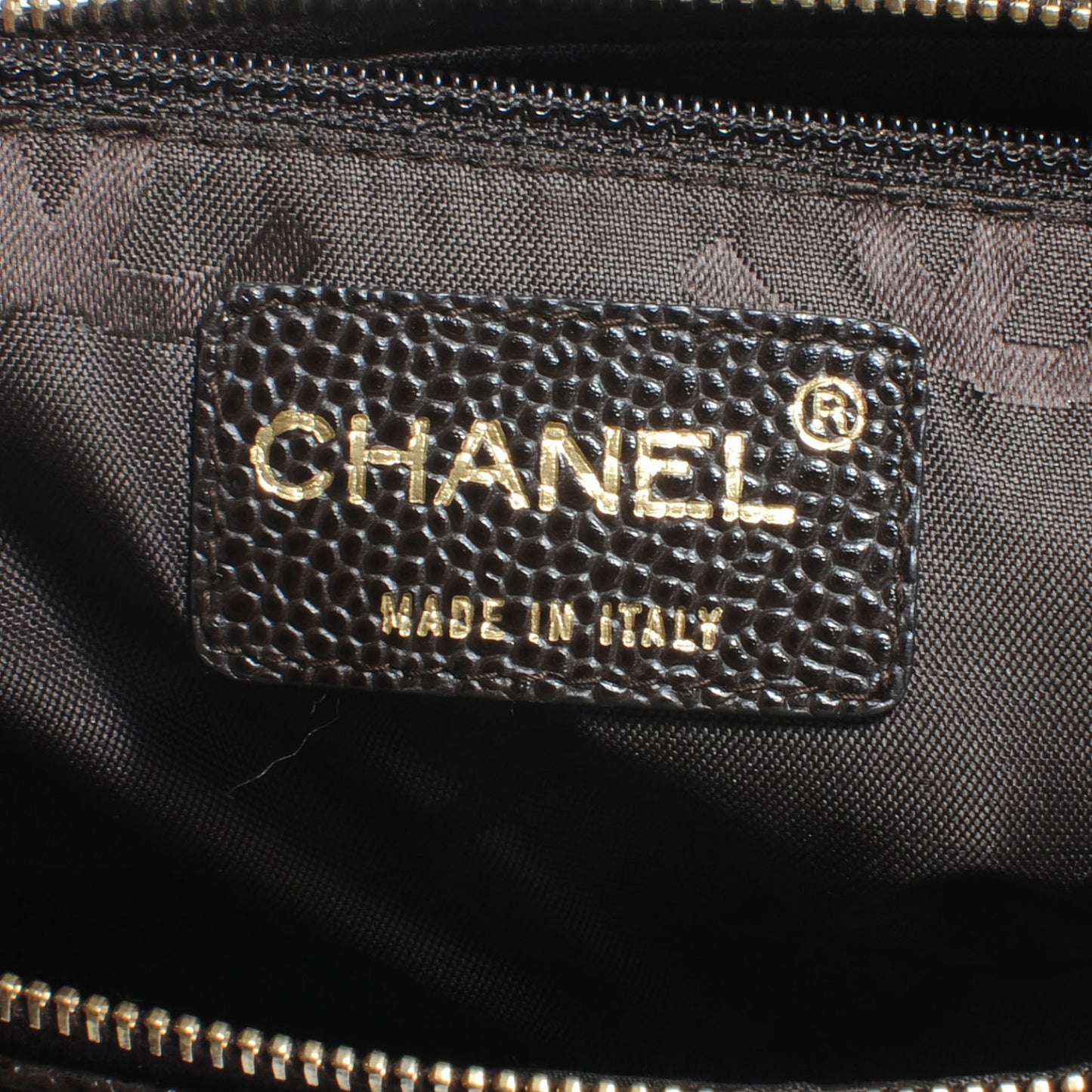 Caviar Square Quilted Shoulder Bag Brown