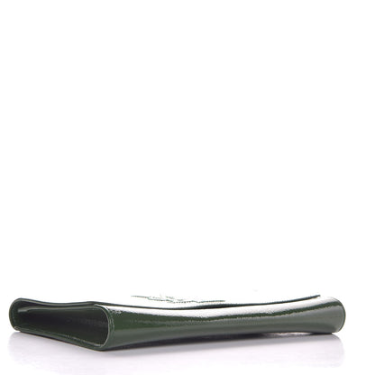Saint Laurent Textured Patent Calfskin Large Belle De Jour Clutch Tartan Green 4 of 6