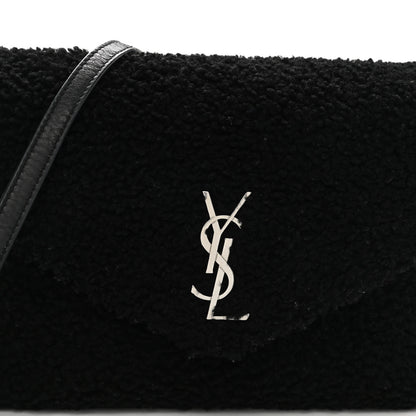 Saint Laurent Shearling Toy Loulou Shoulder Bag Black 9 of 11