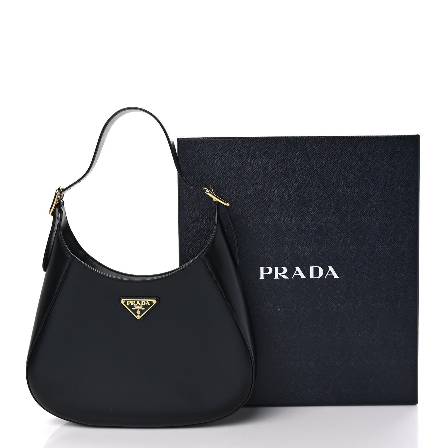 Box Calfskin Shoulder Bag Black