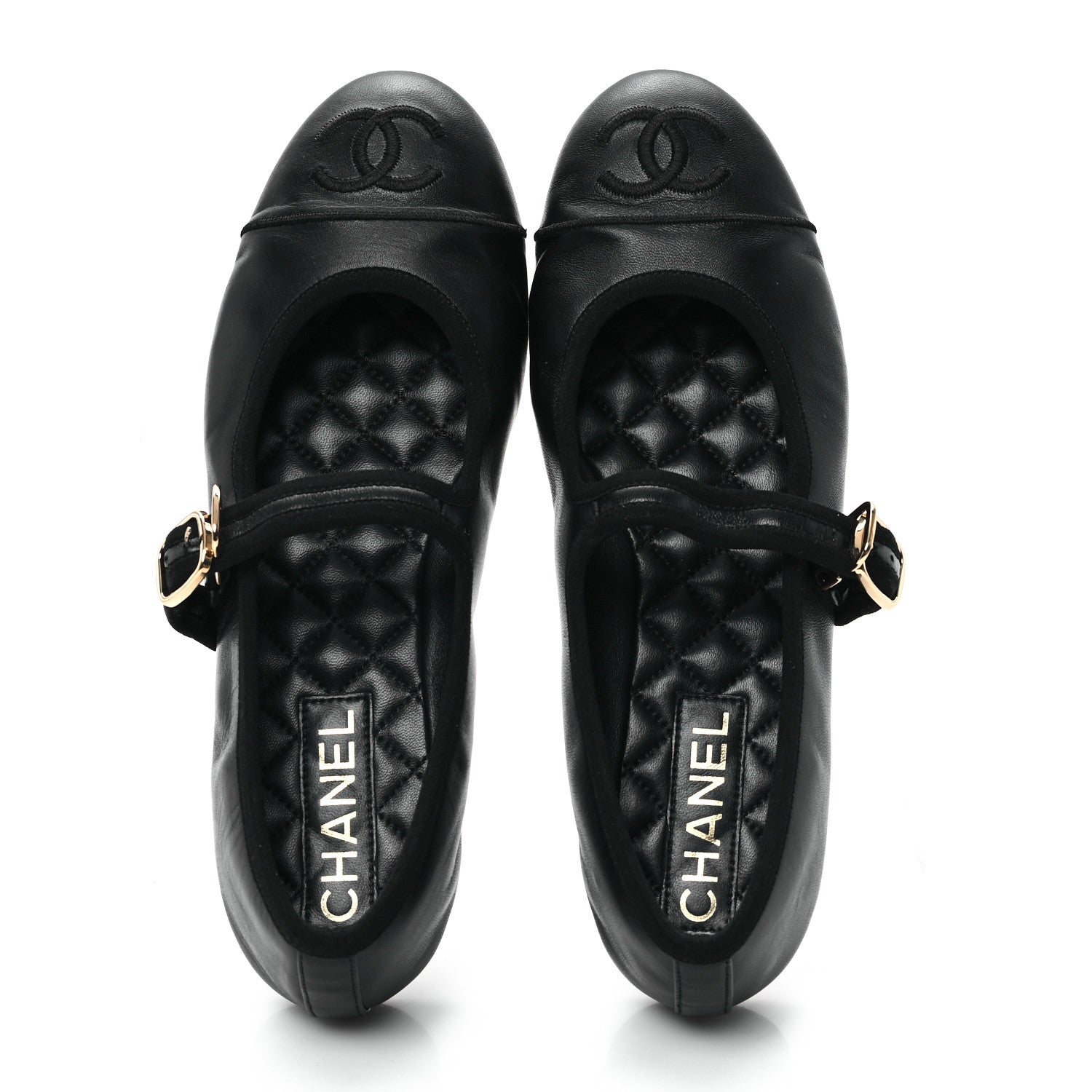 Chanel Lambskin Mary Jane Flats 39.5 Black 2 of 10