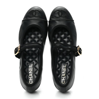 Chanel Lambskin Mary Jane Flats 39.5 Black 2 of 10