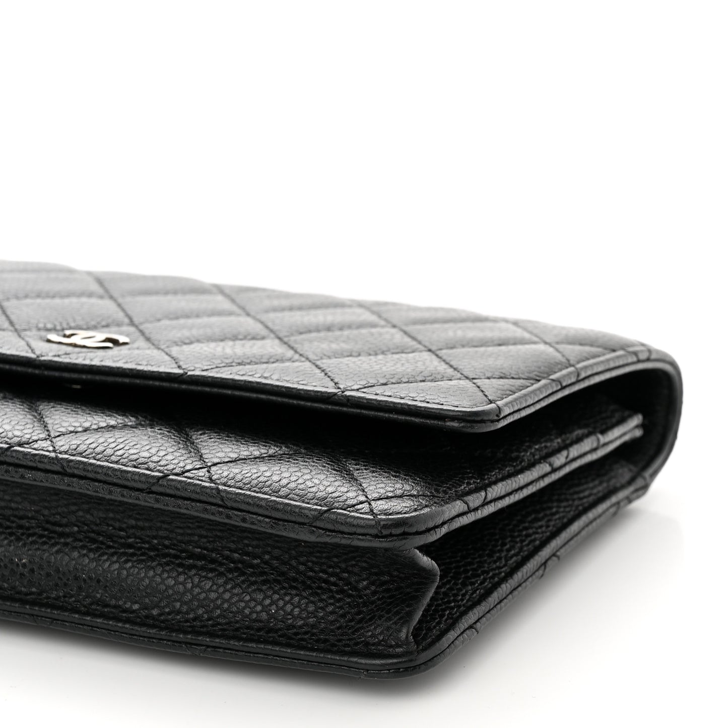Caviar Quilted Wallet on Chain WOC Black