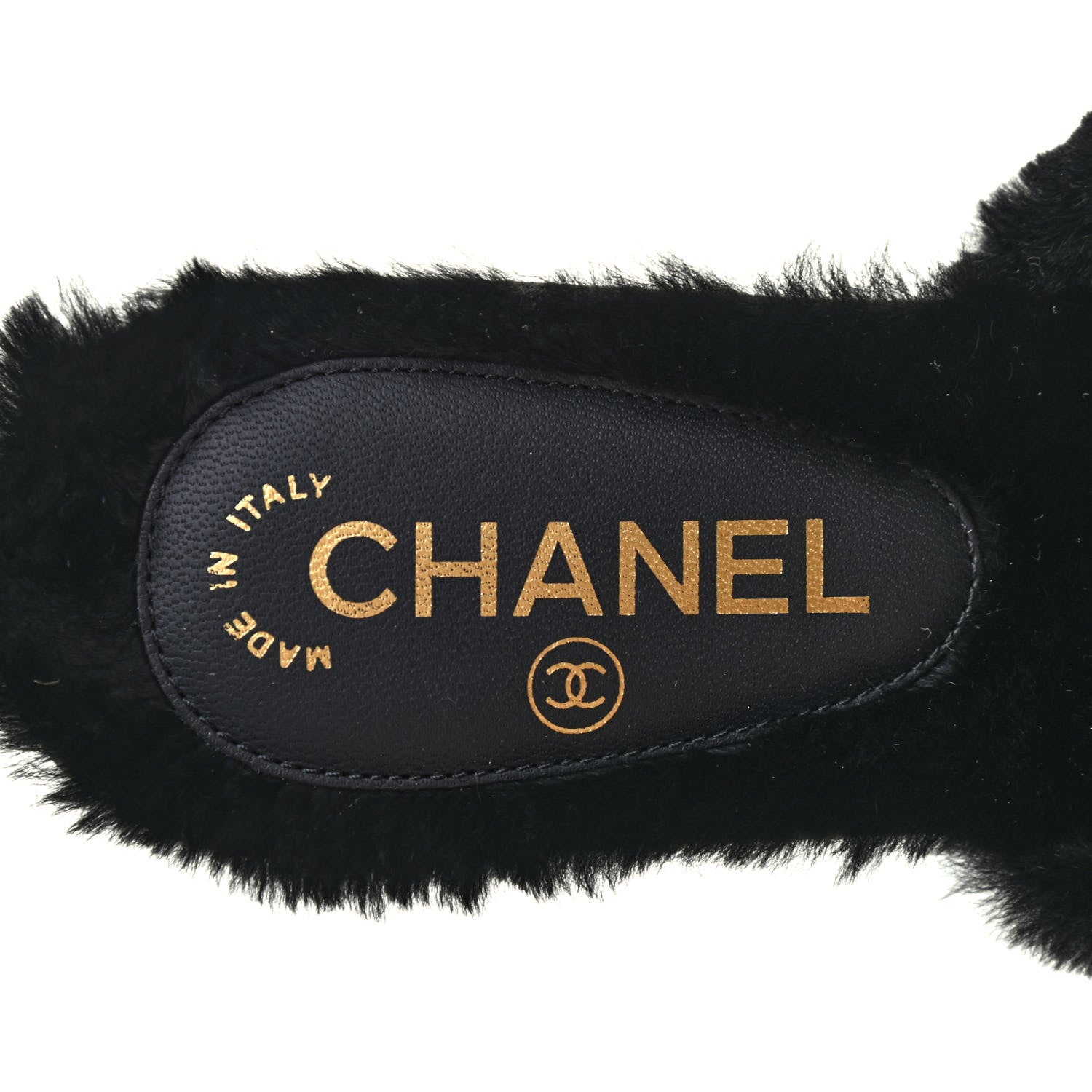Chanel Rabbit Lambskin Fur Mules 37 Black 6 of 8