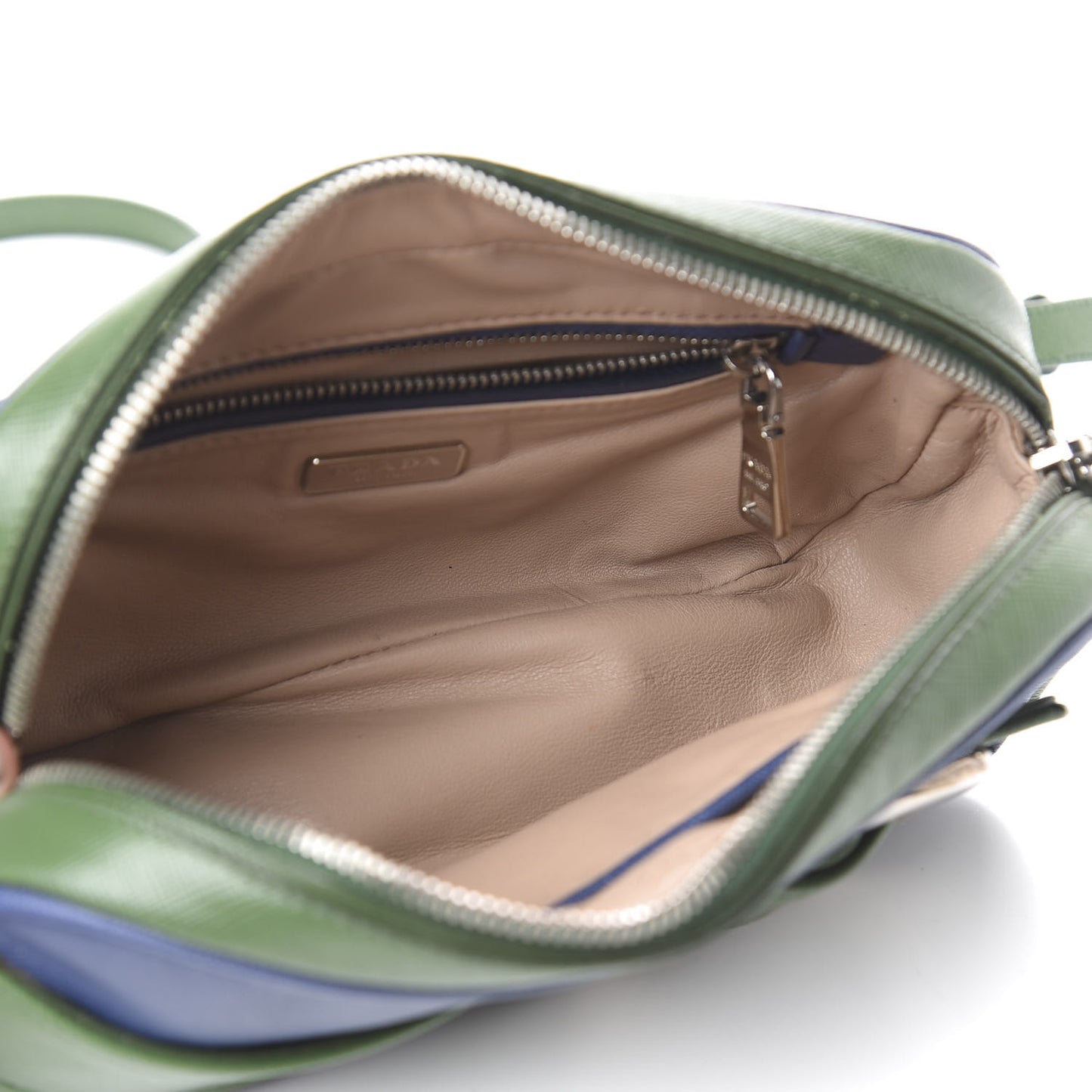 Saffiano Buckle Bi-Color Camera Bag Bluette Lari