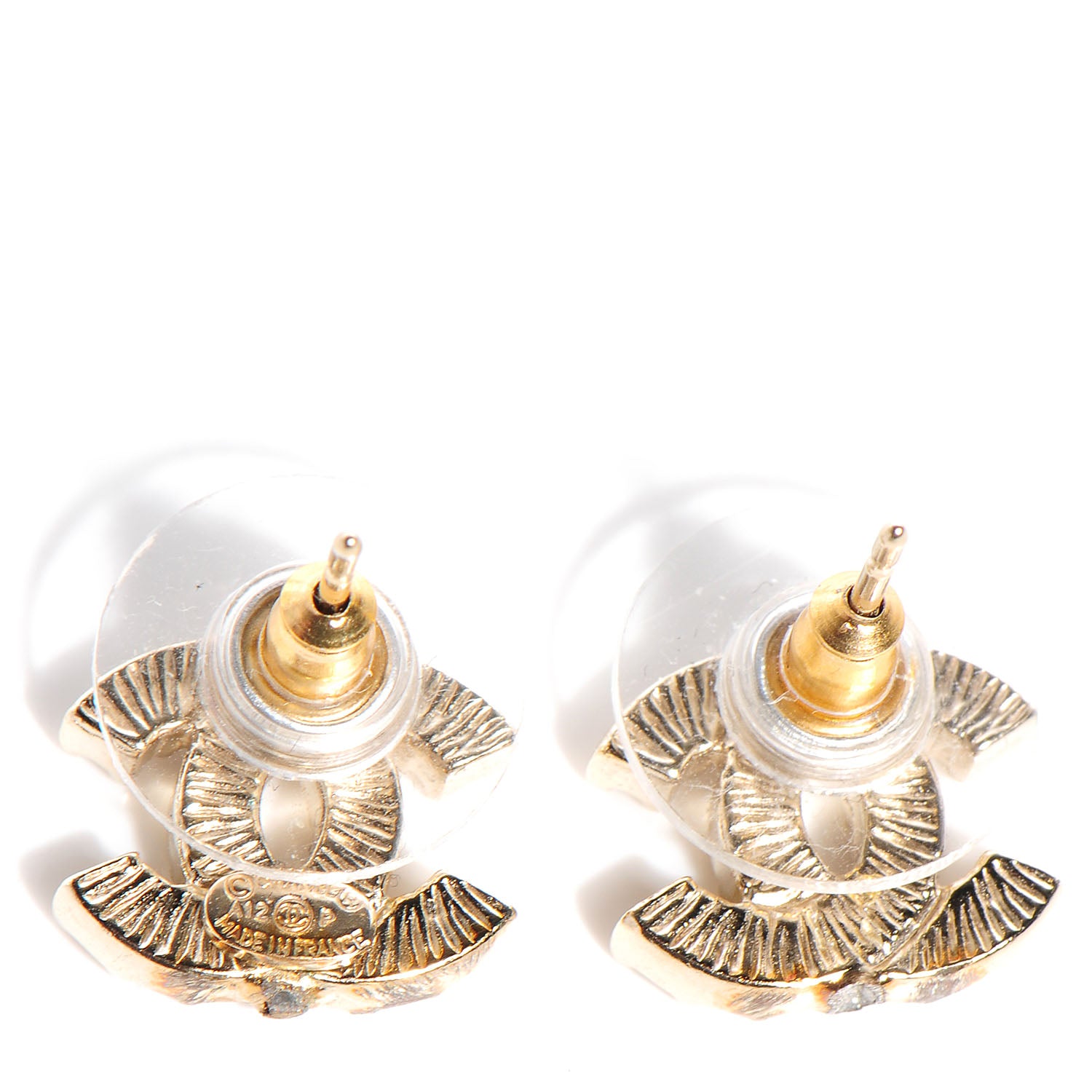 Chanel Crystal CC Earrings Gold 3 of 5
