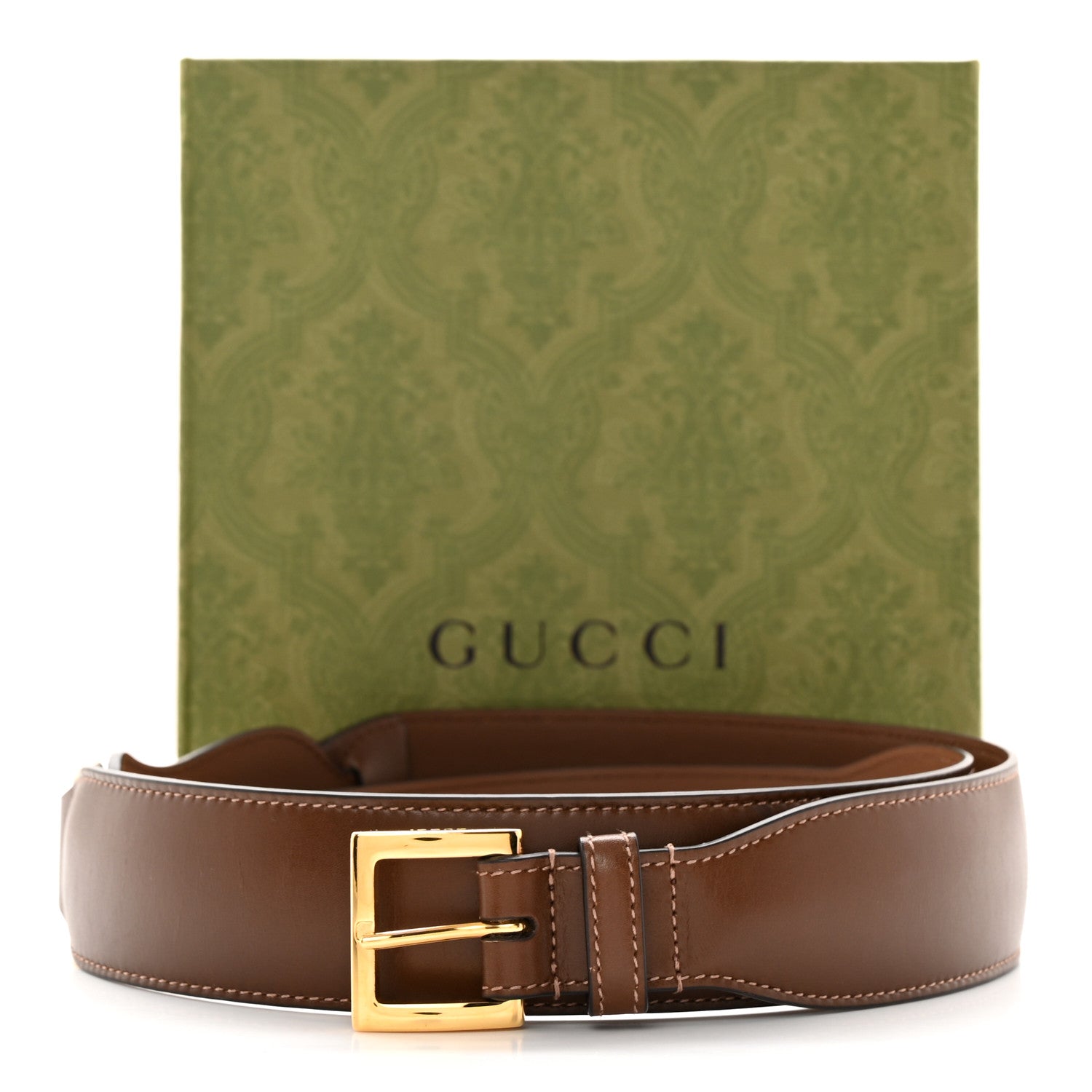 Gucci Efesto Leather Horsebit 25mm Belt 85 34 Brown Sugar 6 of 6