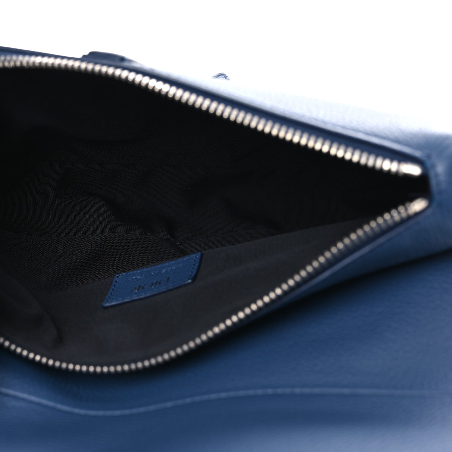 Christian Dior Grained Calfskin Mens Saddle Bag Navy Blue 5 of 11