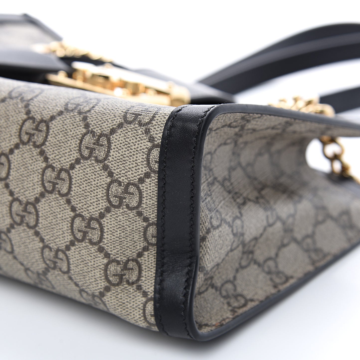 GG Supreme Monogram Small Padlock Tote Black