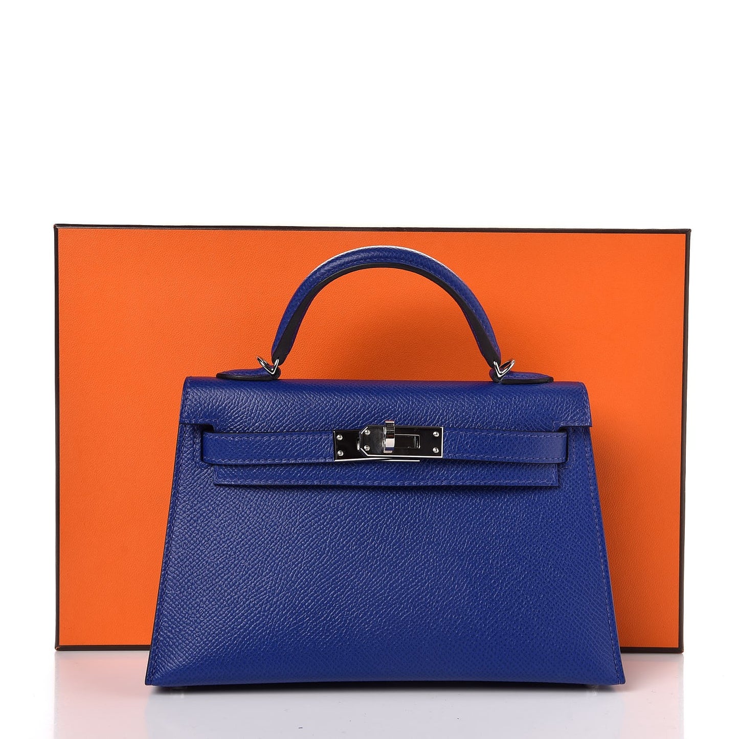 Epsom Mini Kelly Sellier 20 Bleu Electrique