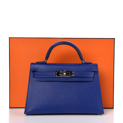 Hermes Epsom Mini Kelly Sellier 20 Bleu Electrique 35 of 35