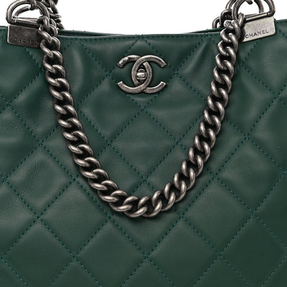 Chanel Calfskin Quilted Large Shopping In Chains Tote Green 8 of 14