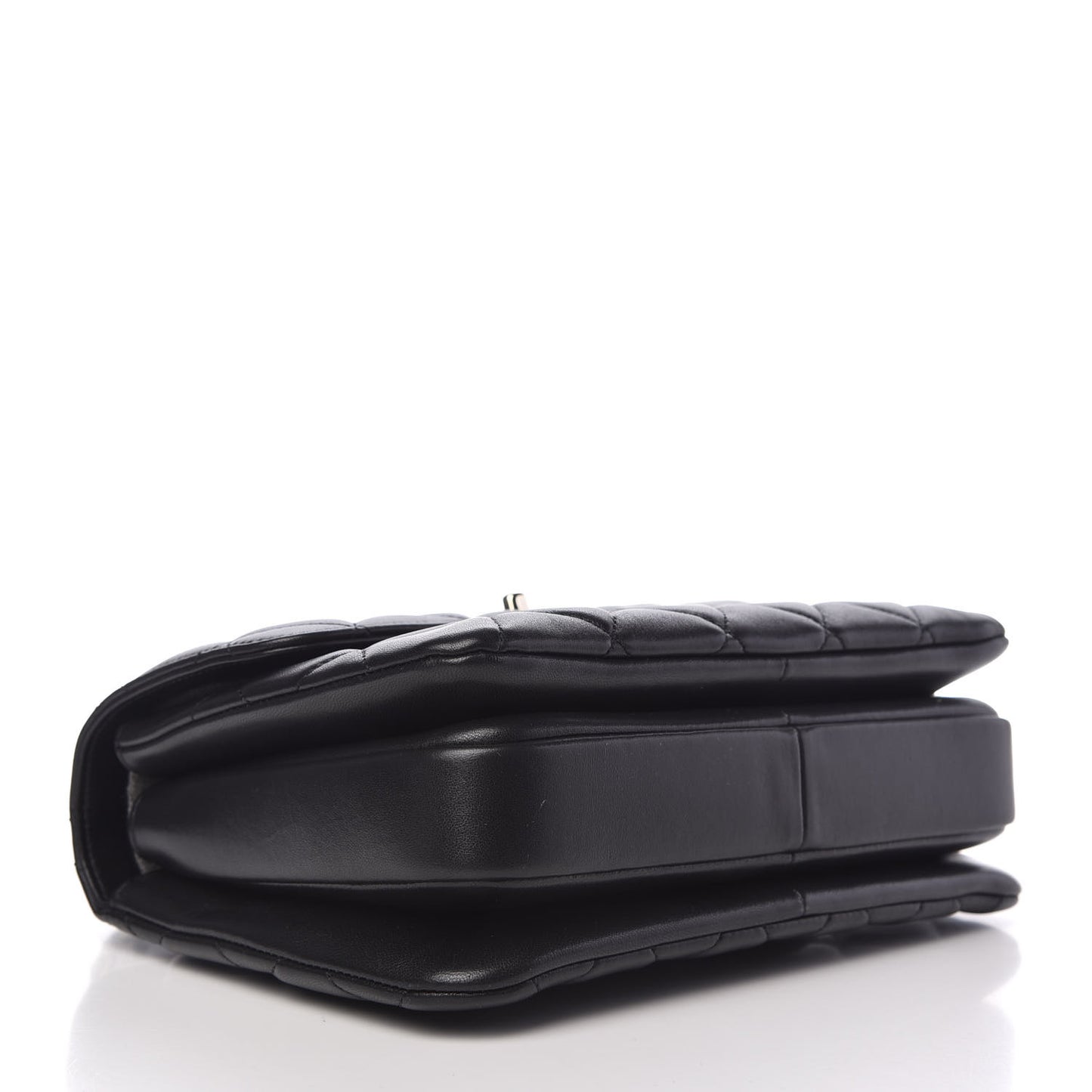 Lambskin Quilted Small Trendy CC Dual Handle Flap Bag Black