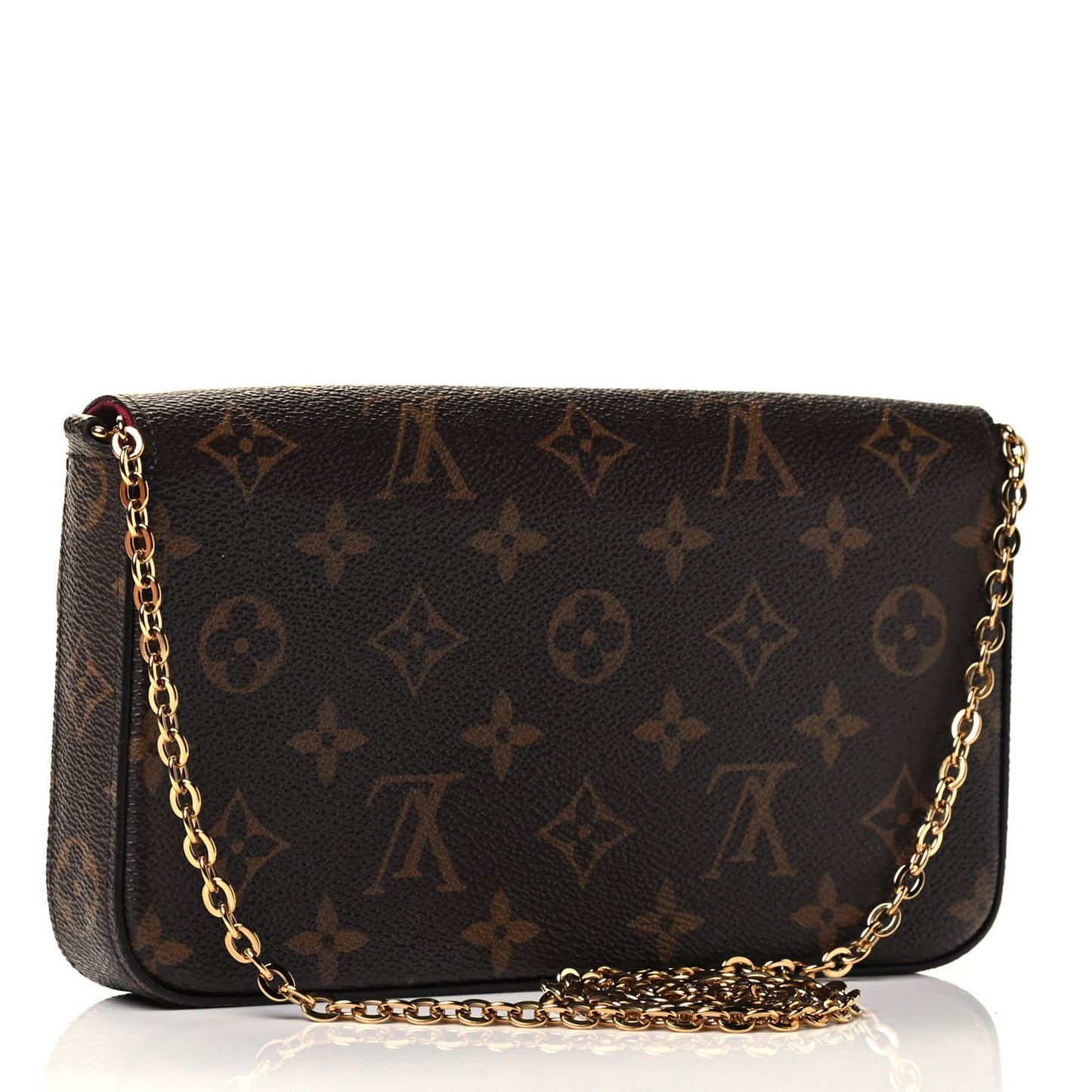Monogram Pochette Felicie Chain Wallet Fuchsia