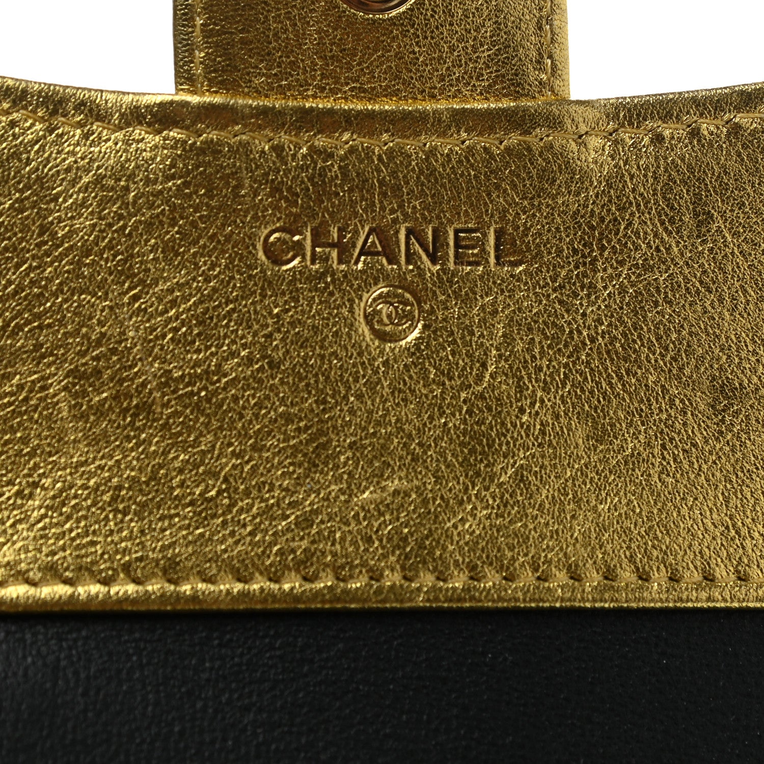 Chanel Metallic Calfskin Crocodile Embossed Cocodile Compact Flap Wallet Gold 6 of 8
