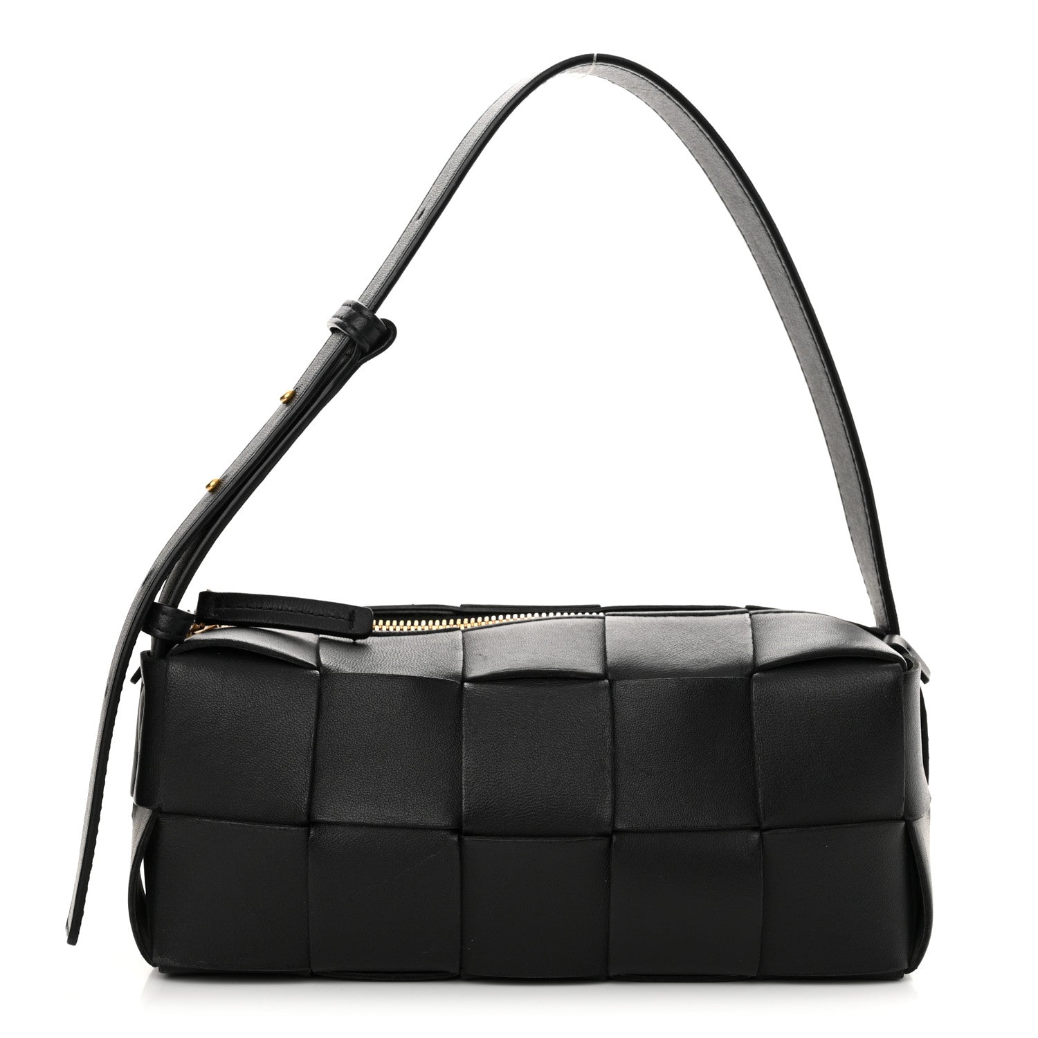 Bottega Veneta Lambskin Maxi Intrecciato Small Brick Cassette Bag Black 1 of 12