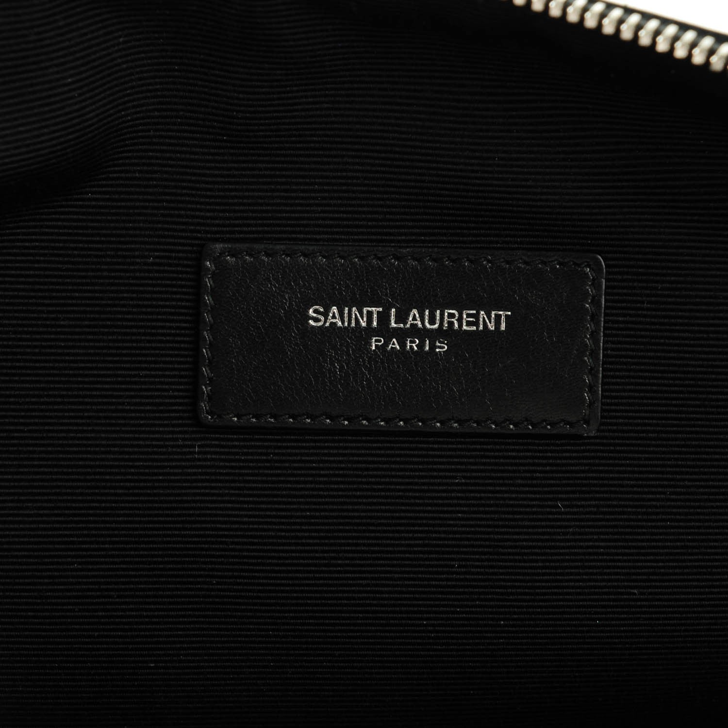 Saint Laurent Smooth Calfskin Micro-Studded Letters Zip Clutch Black 7 of 7