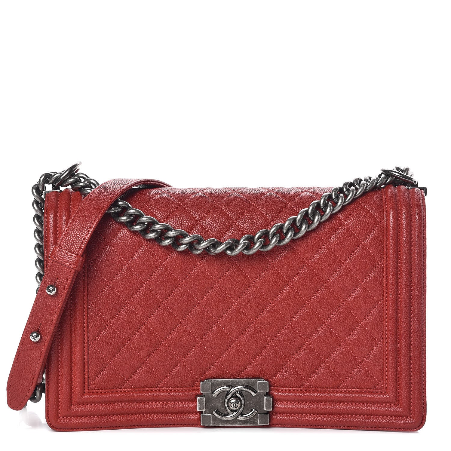 Chanel Caviar Quilted New Medium Boy Flap Dark Red 1 of 19
