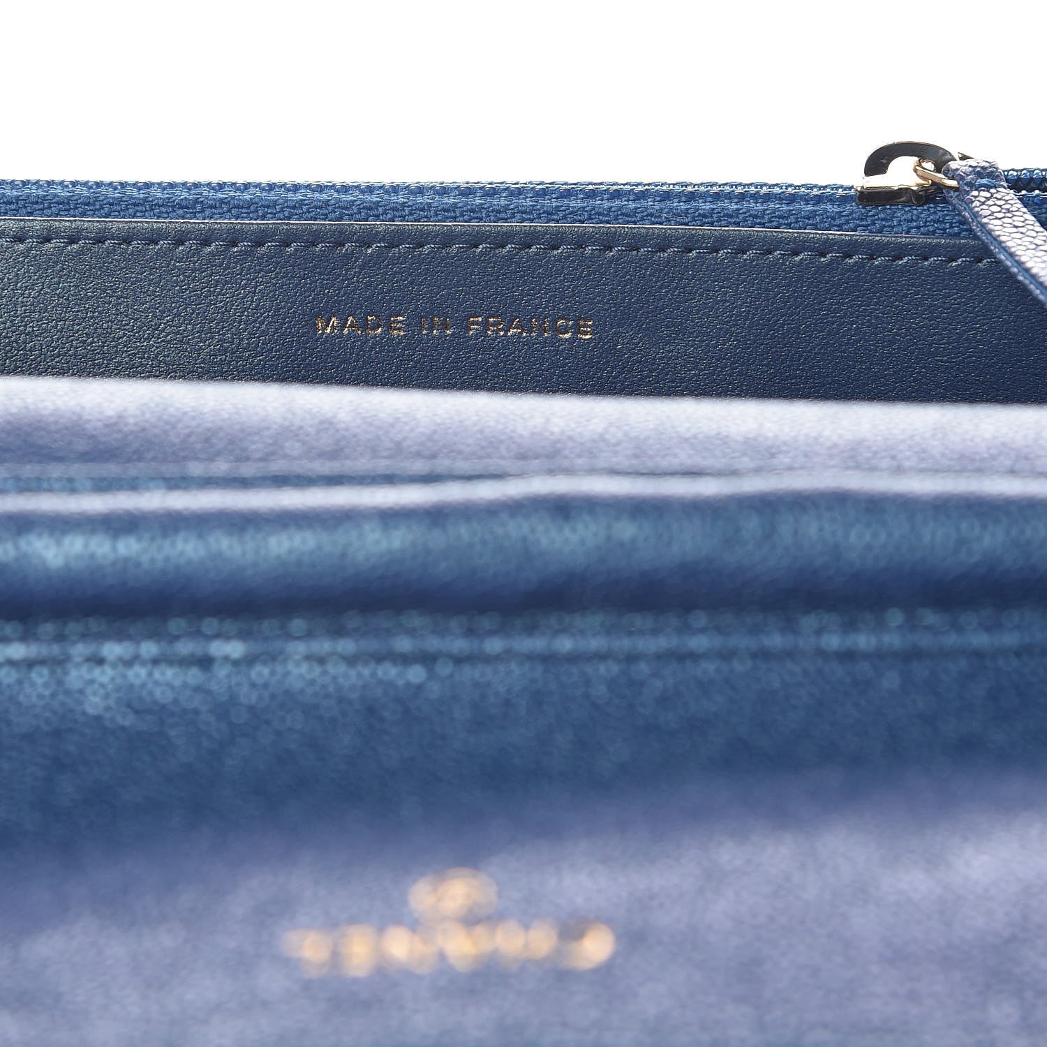 Chanel Iridescent Caviar Quilted Wallet On Chain WOC Dark Blue 7 of 11