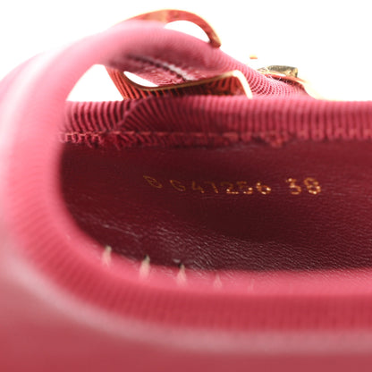 Chanel Lambskin Jute Mary Jane Flats 38 Burgundy 10 of 11