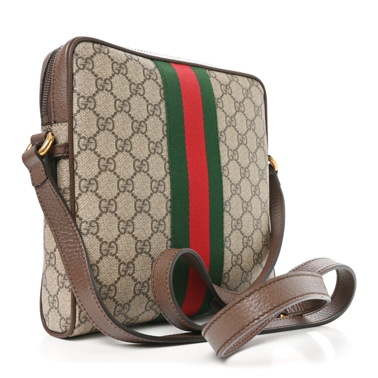 GG Supreme Monogram Web Small Ophidia Messenger Bag Brown