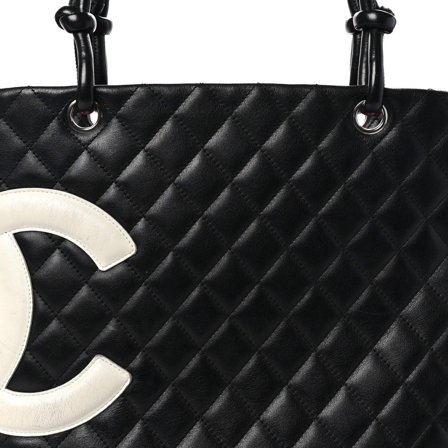 Chanel Calfskin Quilted Large Cambon Tote Black White 8 of 10