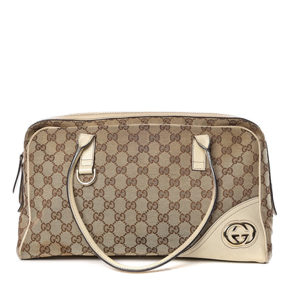 Gucci Monogram Medium New Britt Boston Off White 1 of 10