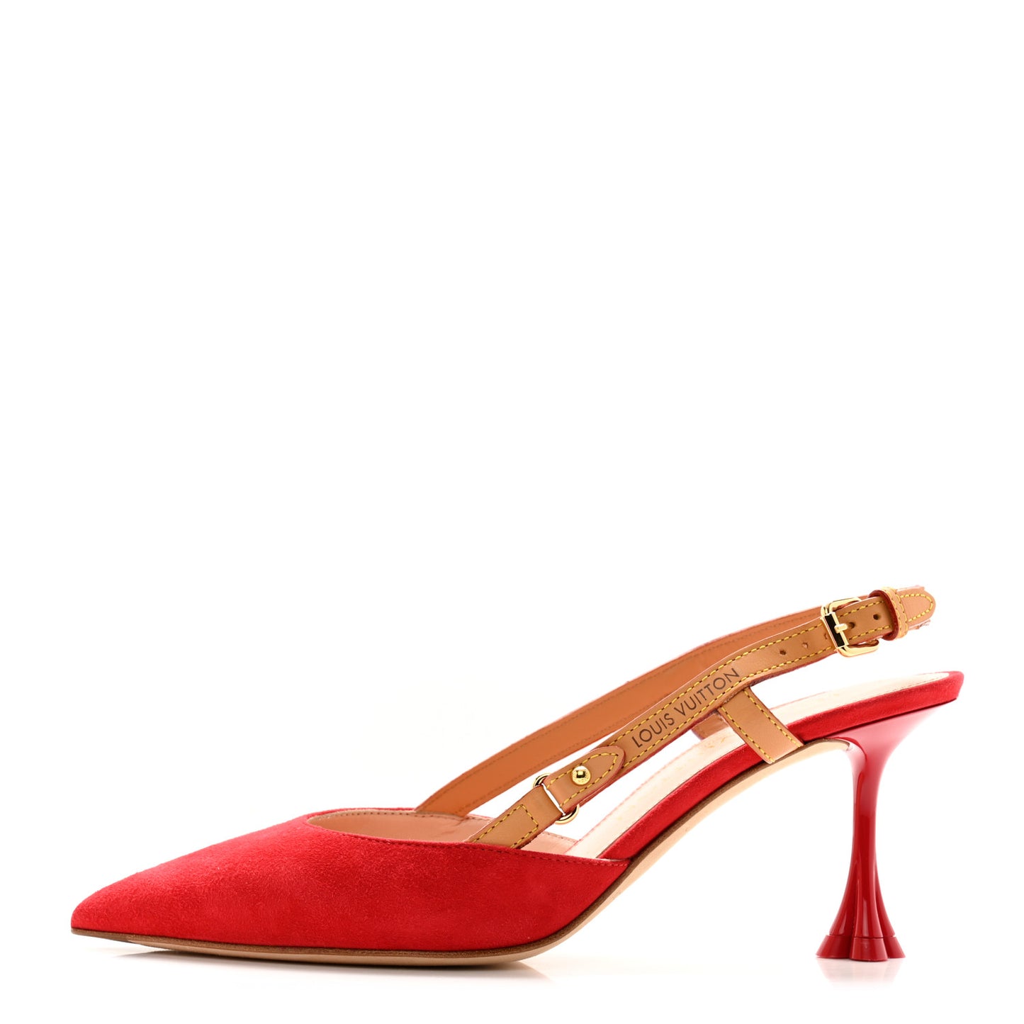 Suede Baby Goat Blossom Slingback Pumps 36 Rouge