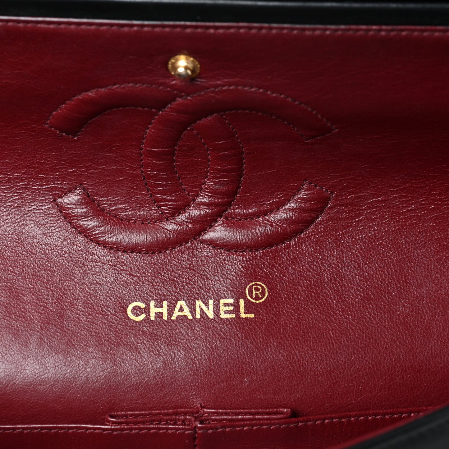 Lambskin Quilted Medium Double Flap Black