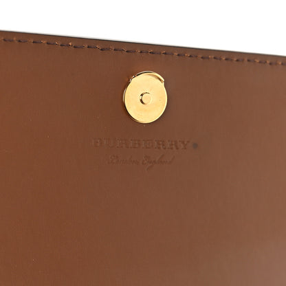 Burberry Grained Calfskin House Check Tartan Mix Hampshire Wallet On Chain Tan 6 of 8