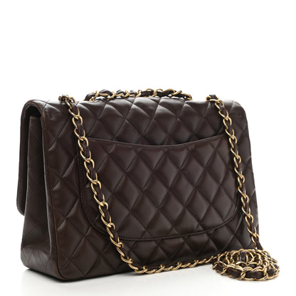 Chanel Lambskin Quilted Jumbo Single Flap Dark Brown 3 of 15