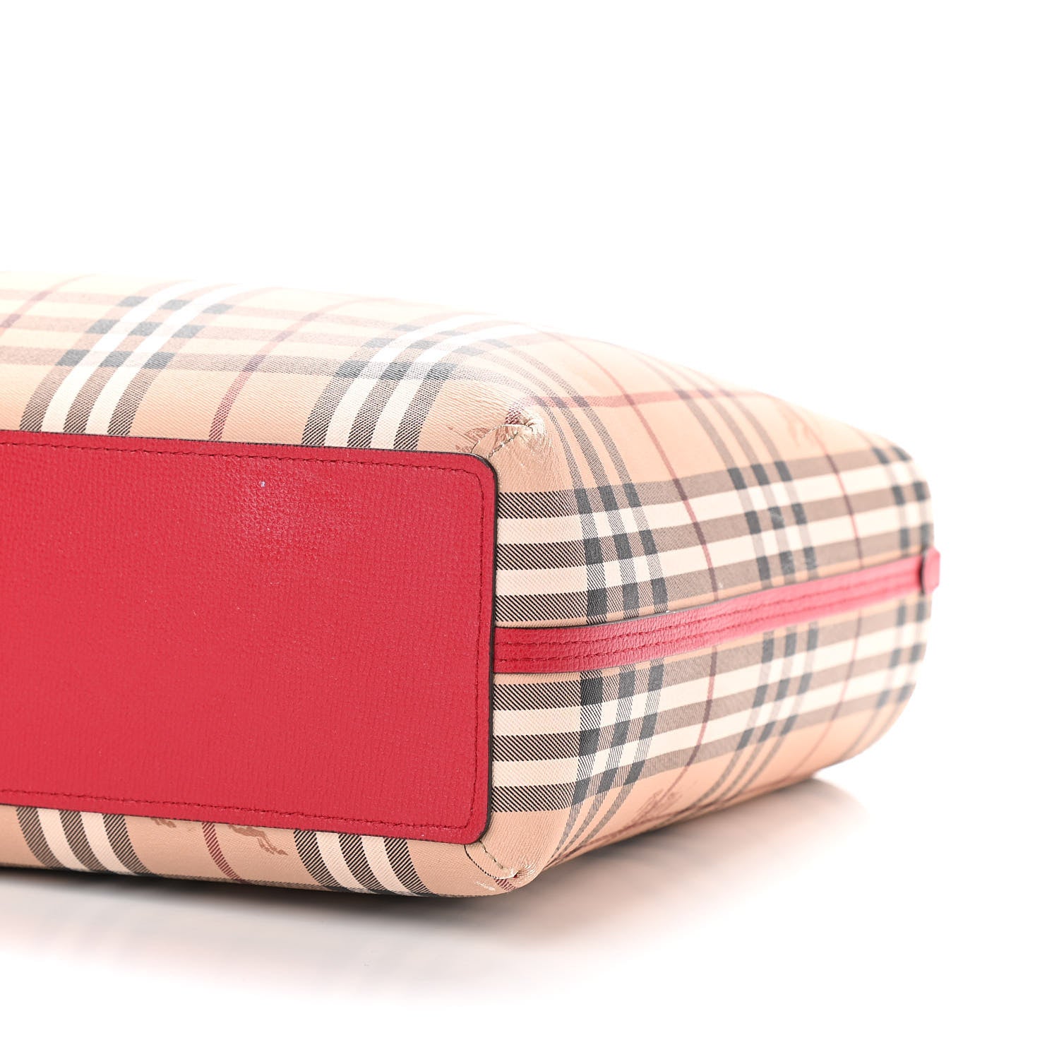 Burberry Haymarket Check Small Reversible Tote Poppy Red 14 of 26