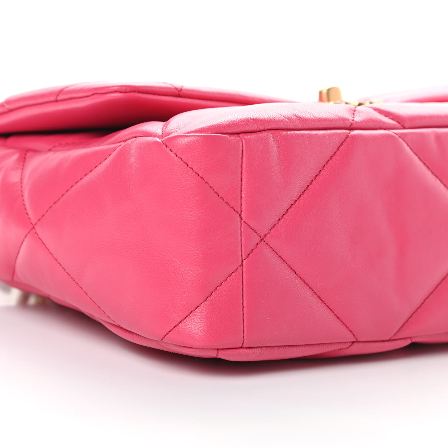 Chanel Goatskin Quilted Large Chanel 19 Flap Dark Pink 9 of 11