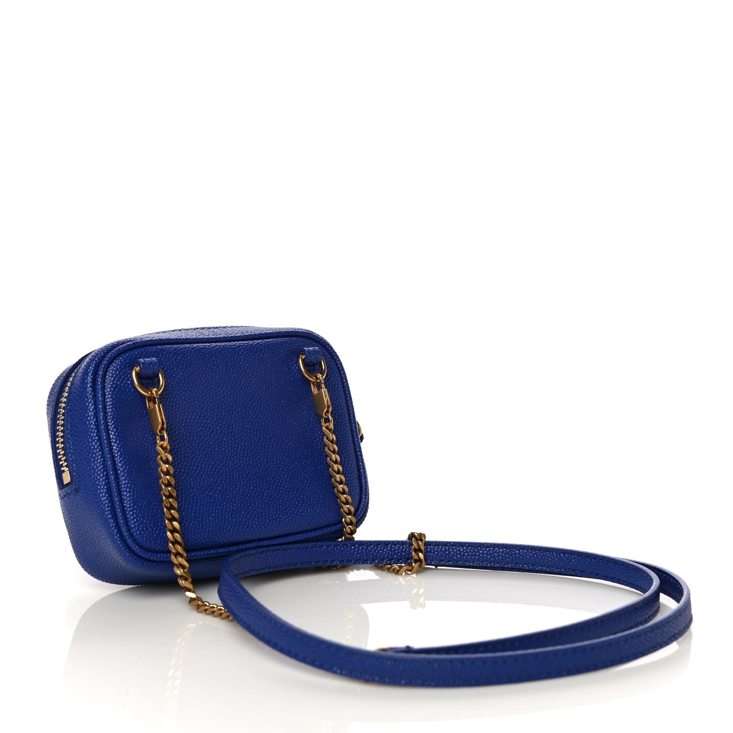 Saint Laurent Grain De Poudre Matelasse Monogram Baby Lou Camera Bag Sapphire Blue 2 of 9