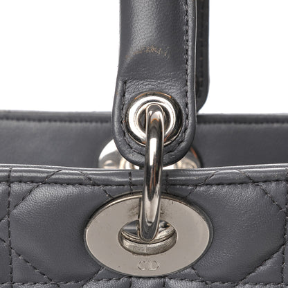 Christian Dior Lambskin Cannage Large Lady Dior Grey 14 of 20