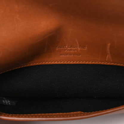 Saint Laurent Shearling Monogram Phone Holder Crossbody Brown 5 of 8